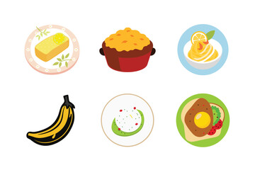 Delicious food and fruit assortment on plates