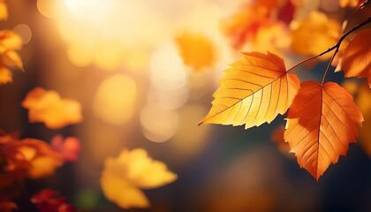 Autumn Leaves Very Shallow Focus Perfect Fall Background