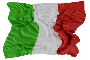 3d render Italian national flag with green, white, and red vertical stripes waving in the wind, symbol of patriotism, unity, culture, and European identity