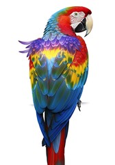 Fototapeta premium Detailed macaw illustration showcasing vivid colors and plumage detail