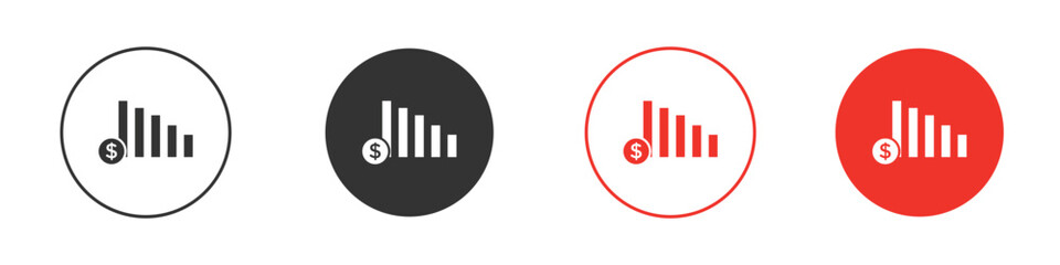 Revenue icon solid pictogram. Vector isolated illustration