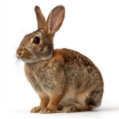 Obraz premium A cute bunny rabbit with long ears and fluffy fur sitting calmly