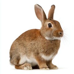 Obraz premium A charming rabbit in a studio setting, with focus on the fluffy fur and adorable features. This photo evokes warmth, joy, and the gentle nature of a rabbit.