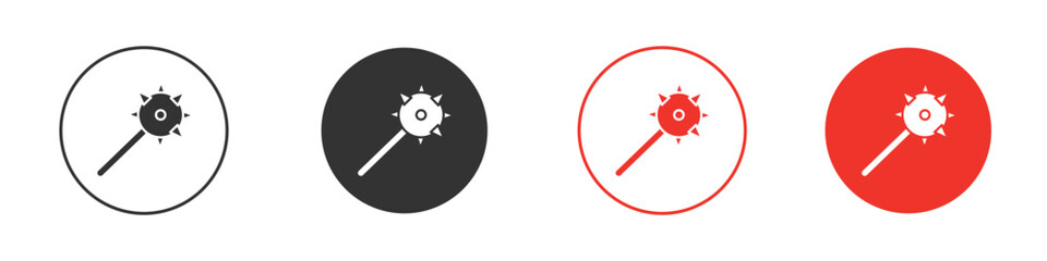 Mace icon solid pictogram. Vector isolated illustration