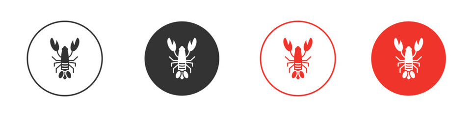 Lobster icon solid pictogram. Vector isolated illustration