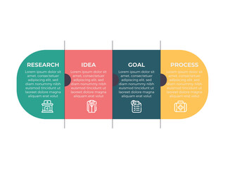 Business process infographic template. Thin line design with numbers 4 options or steps. Vector illustration graphic design