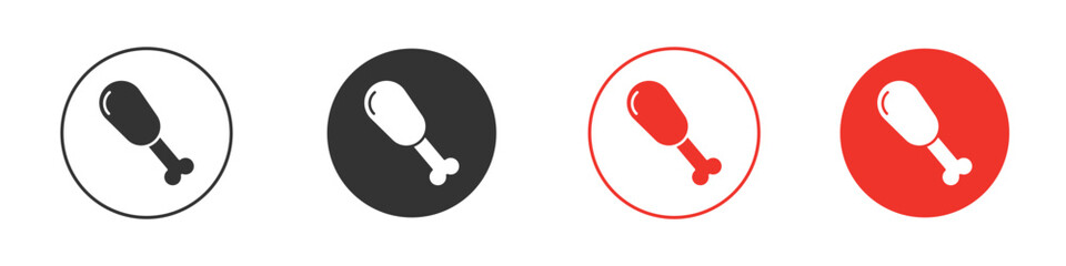 Drumstick bite icon solid pictogram. Vector isolated illustration