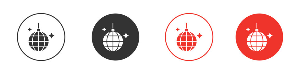 Disco ball icon solid pictogram. Vector isolated illustration