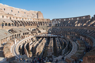 Architectural detail in the interior of the Colosseum in Rome