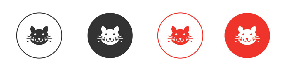 Cat icon solid pictogram. Vector isolated illustration