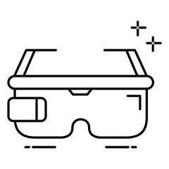 AR Glasses Icon Depicting Digital Augmented Reality Smart Eyewear for Futuristic Technology