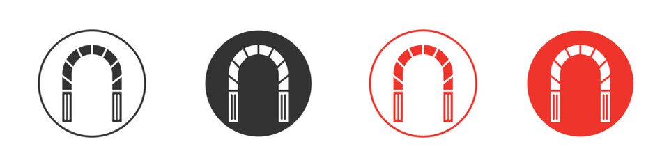 Archway icon solid pictogram. Vector isolated illustration