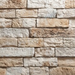 Fototapeta premium Close-up of a brick wall with textured stones and a rustic appearance, perfect for backgrounds and textures