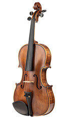 Obraz premium Elegant Violin Close Up Professional Studio Shot with Warm Brown Wood Tones Instrument of Music