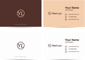 Editable Business Card Wave Brown
