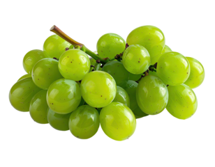 Close-up of a luscious bunch of green grapes with a dark background