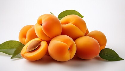 Isolated Pile Of Ripe Apricots