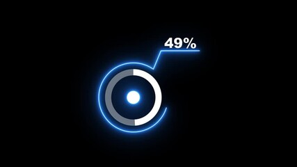 Neon Circular Progress Bar Demonstrating 24 Percent Loading on a Dark Screen circle futuristic