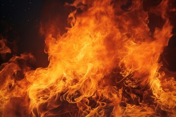 Fototapeta premium Fire engulfs flames fire backgrounds bonfire.