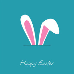 Easter holiday greeting card  background with rabbit ears. Vector