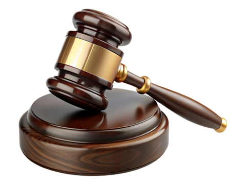 Elegant Wooden Gavel and Striking Block Symbolizing Justice and Law Legal Authority and Courtroom Proceedings