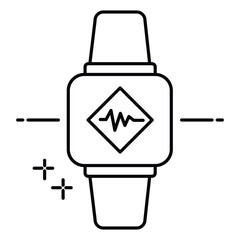 Future Watch Icon Depicting Innovative Smart Wearable Wristwatch for Health and Fitness Tracking