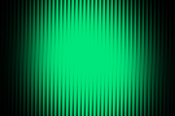 Abstract glowing green vertical lines pattern with a radiant central glow