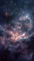 Obraz premium Vibrant cosmic nebula bursts with shimmering stars and glowing gas clouds creating a breathtaking celestial panorama of deep space wonder