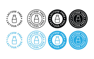 lactose free vector icon set. product label badge set vector illustration 