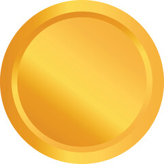 Blank Shining Golden Coin or Medal Vector Illustration