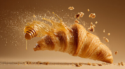 croissant on a black background