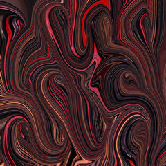 Obraz premium Bold abstract swirl in vivid red and dark tones, blending fluid textures with modern artistic movement. A striking digital artwork for design and decor.