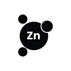 zinc oxide chemical formula icon black white. vector illustration 