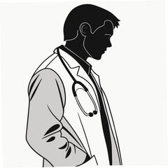 Doctor wearing stethoscope with hands in pockets medical