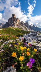 Mountain flowers in vibrant colors