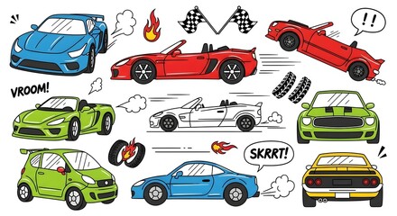 Naklejka premium car doodle