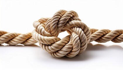 Rope Twisted Into A Skein On A White Background Knot On A Rope Isolated
