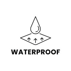 waterproof icon for packaging design. drop protection line icon. vector illustration 