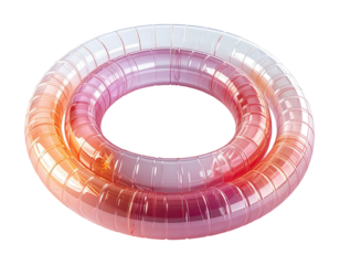 A rendered translucent torus with vibrant color gradients on a black backdrop