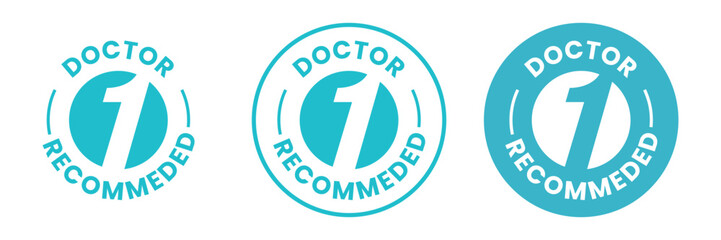 doctor recommended number one badge. healthcare, medicine, pharmacy product badge symbol. vector illustration 
