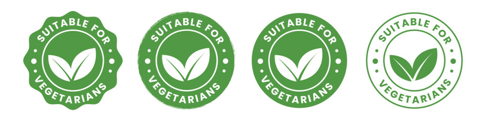 suitable for vegetarian label stamp. food product badge. organic product certificate symbol. vector illustration 