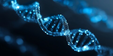 Glowing DNA Helix on Dark Background