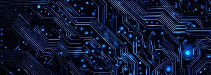 Fototapeta premium Abstract Blue Circuit Board Design