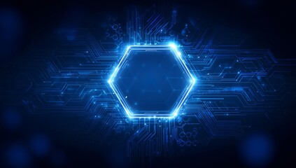 Futuristic Blue Hexagonal Circuit Background