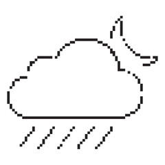 storm pixel icon, 8-bit. Isolated vector illustration.