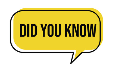 A yellow speech bubble with the question did you know inside