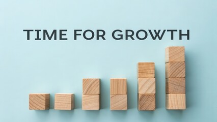 Wooden blocks stacked representing business and financial growth