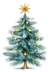 Fototapeta premium Festive Christmas tree illustration
