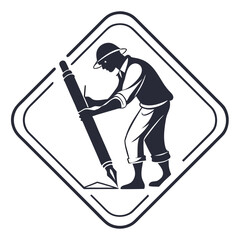 Silhouette man writing with quill pen in diamond frame