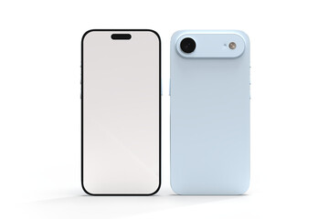 Realistic Smartphone 17 with blank screen mockup, slim phone air in isolated. Perfect for presenting mobile apps, UI UX concepts, Ads, branding, digital product displays, website, gadget device